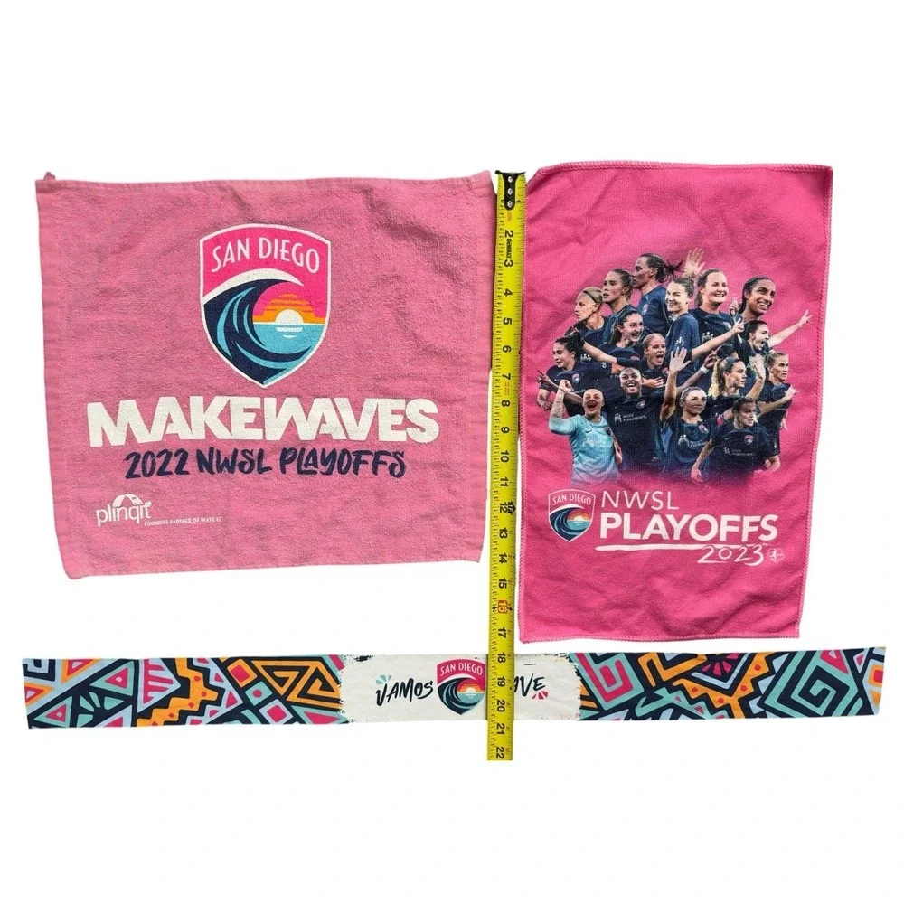 San Diego Wave FC Rally Towel Scarf 2022 2023 NWSL Playoffs Snapdragon Lot of 7 - Picture 9 of 10
